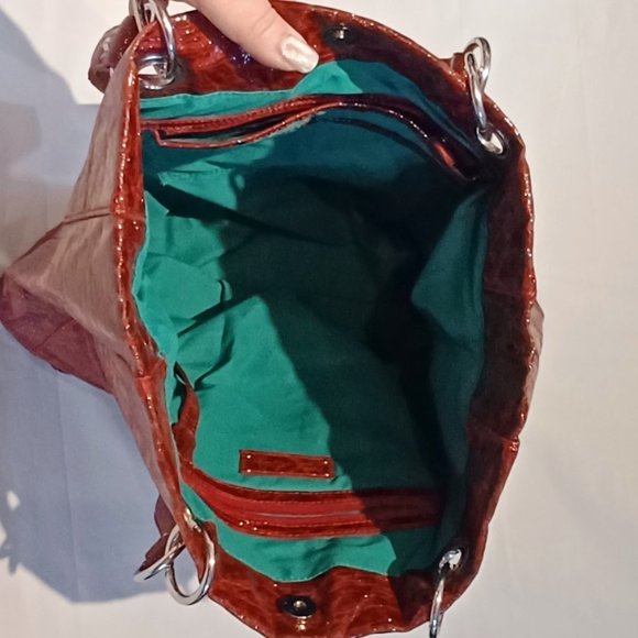 Kate Landry Large Faux Crocodile Shoulder Bag Purse - Picture 6 of 6